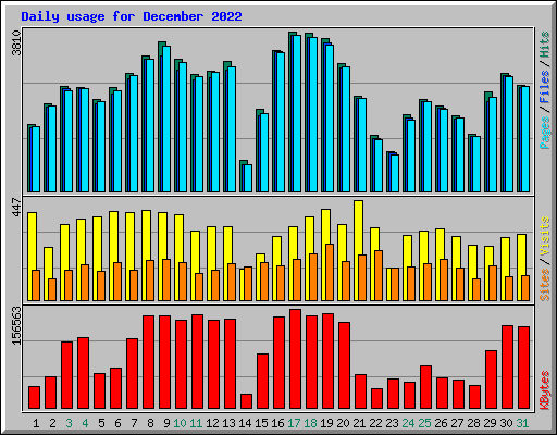 Daily usage for December 2022