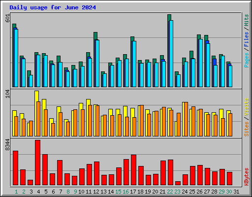 Daily usage for June 2024