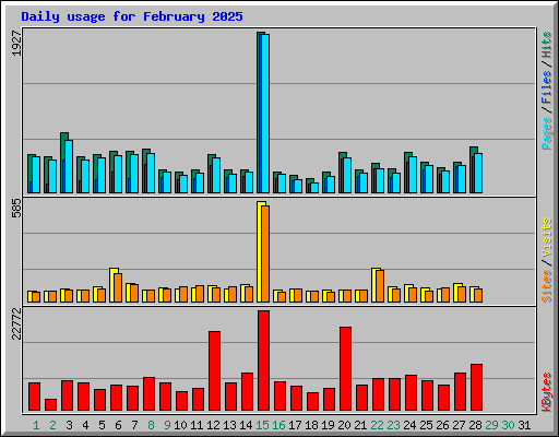 Daily usage for February 2025