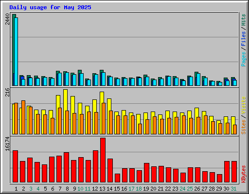 Daily usage for May 2025