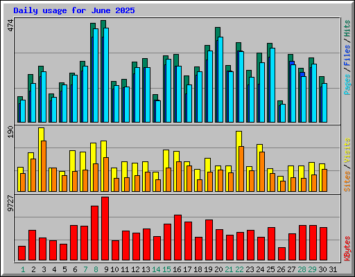Daily usage for June 2025