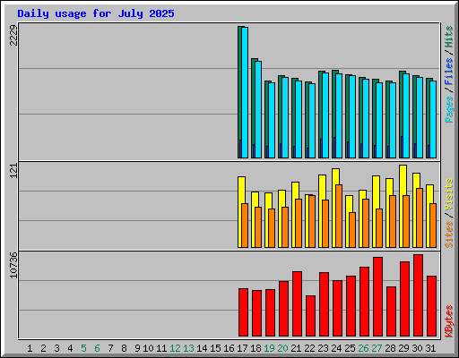Daily usage for July 2025