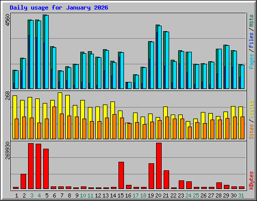 Daily usage for January 2026