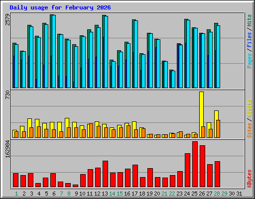 Daily usage for February 2026
