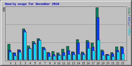 Hourly usage for December 2010