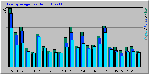 Hourly usage for August 2011