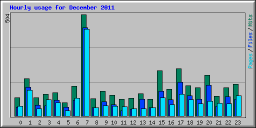 Hourly usage for December 2011