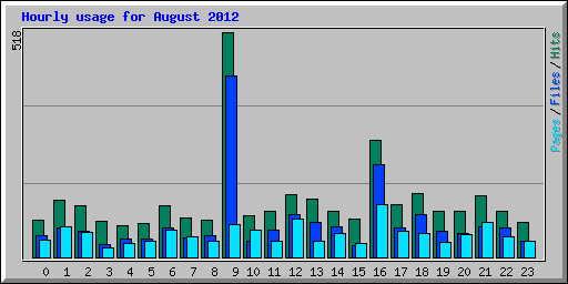 Hourly usage for August 2012