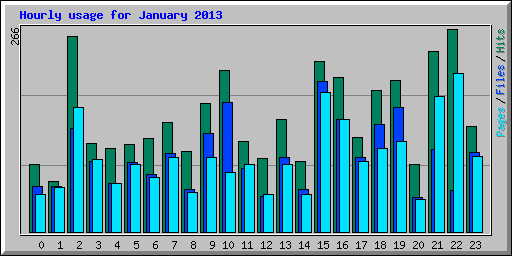 Hourly usage for January 2013