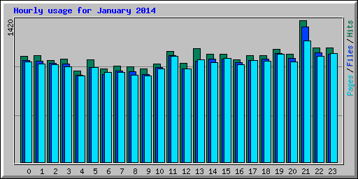 Hourly usage for January 2014