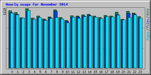 Hourly usage for November 2014