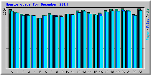 Hourly usage for December 2014
