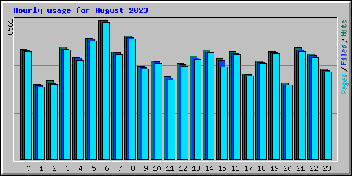 Hourly usage for August 2023