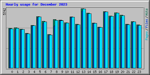 Hourly usage for December 2023