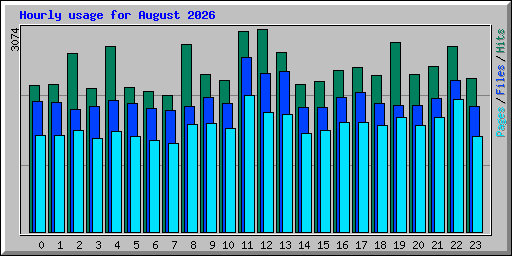 Hourly usage for August 2026